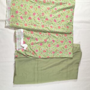 Printed Green Unstitched Suit