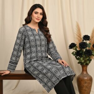 Printed Black Kurti