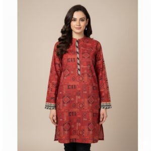 Printed Red Kurti