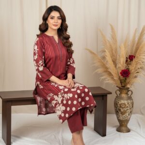 Printed Maroon Kurti