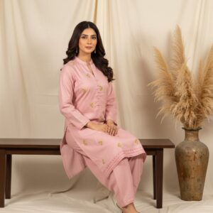 Embroidered Pink Kurti